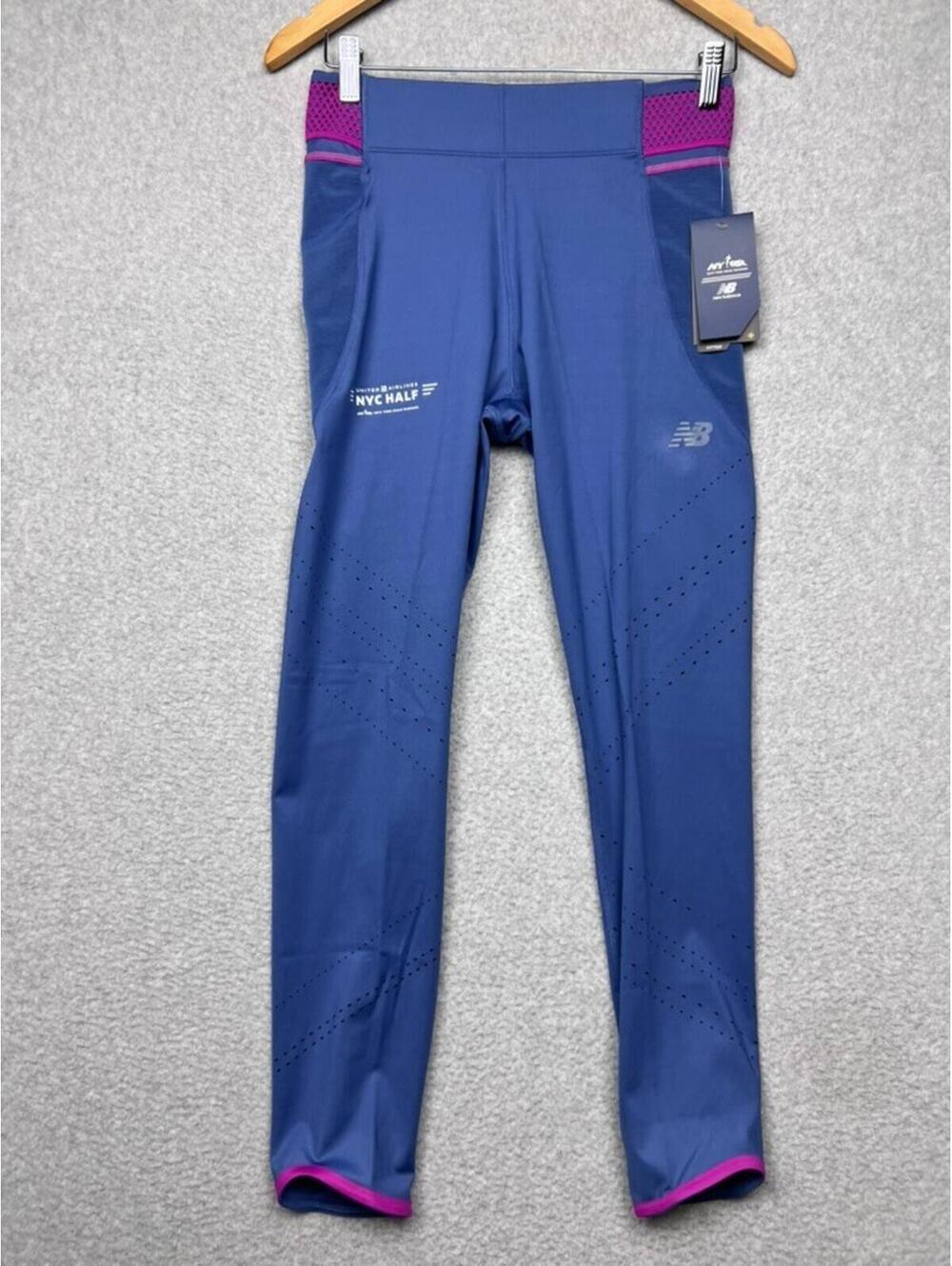 NWT New Balance New York City Half Marathon Running Tights Purple Womens M Event
